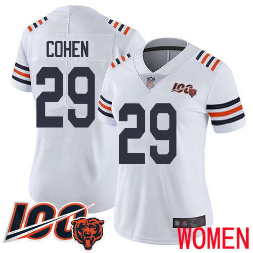 Chicago Bears Limited White Women Tarik Cohen Jersey NFL Football 29 100th Season